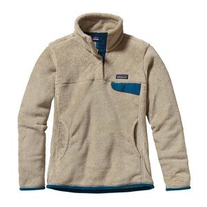 Patagonia Beige and Teal Snap-T Fleece